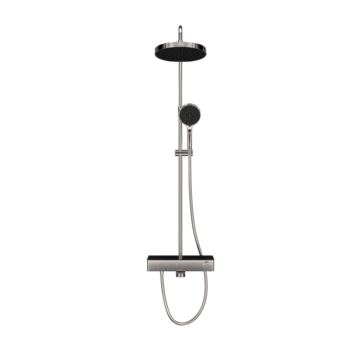 Душевая система VitrA Core Round (Кор Раунд) A4730934EXP с термостатическим смесителем и ручным душем брашированная никель