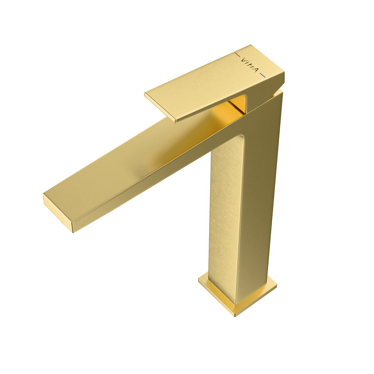 Смеситель для раковины-чаши VitrA Minimax Square (Минимакс Сквуэр) A4372425EXP однорычажный брашированное золото латунь