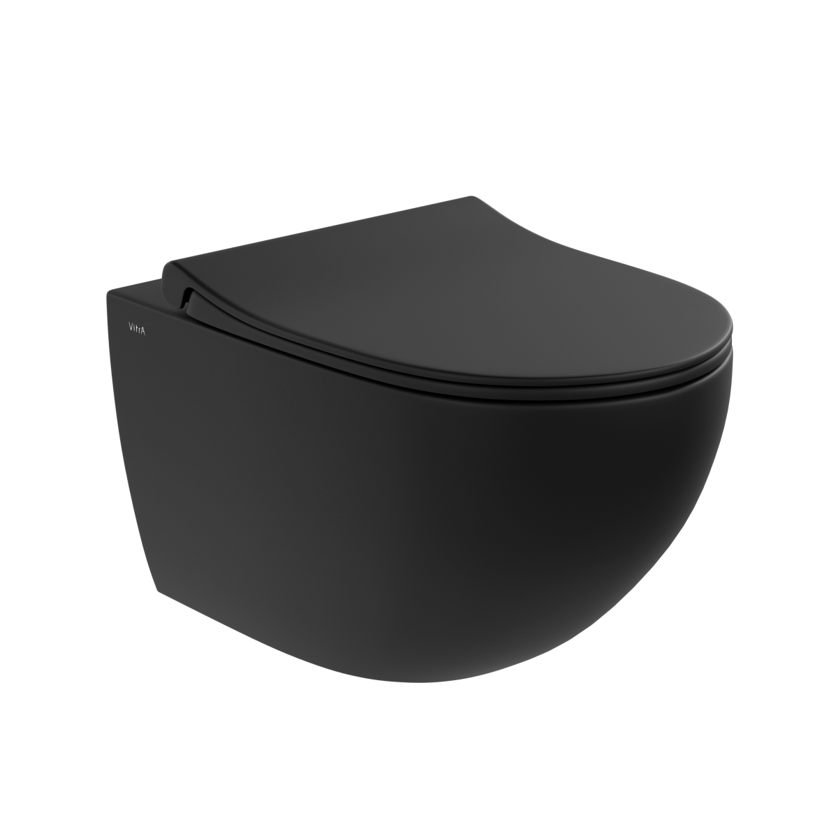 Подвесной унитаз VitrA Sento (Сенто) 7748B083-0101 безободковый Rim-ex (Рим-экс) матовый черный санитарный фарфор антибактериальное покрытие Hygiene (Хайджн)