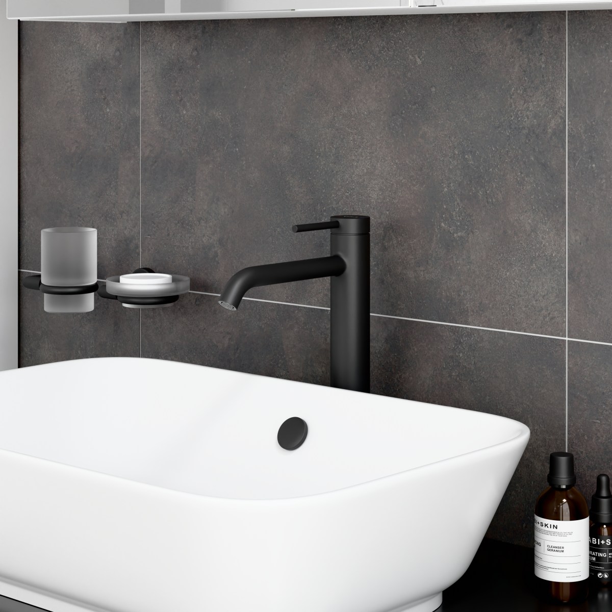Смеситель для раковины-чаши VitrA Minimax Round (Минимакс Раунд) A4353436EXP однорычажный матовый черный латунь