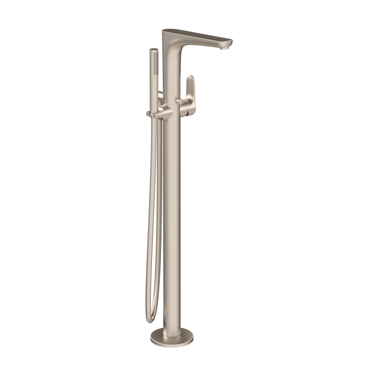 Смеситель для ванны VitrA Root Round (Рут Раунд) A4274134EXP напольный с ручным душем брашированный никель латунь