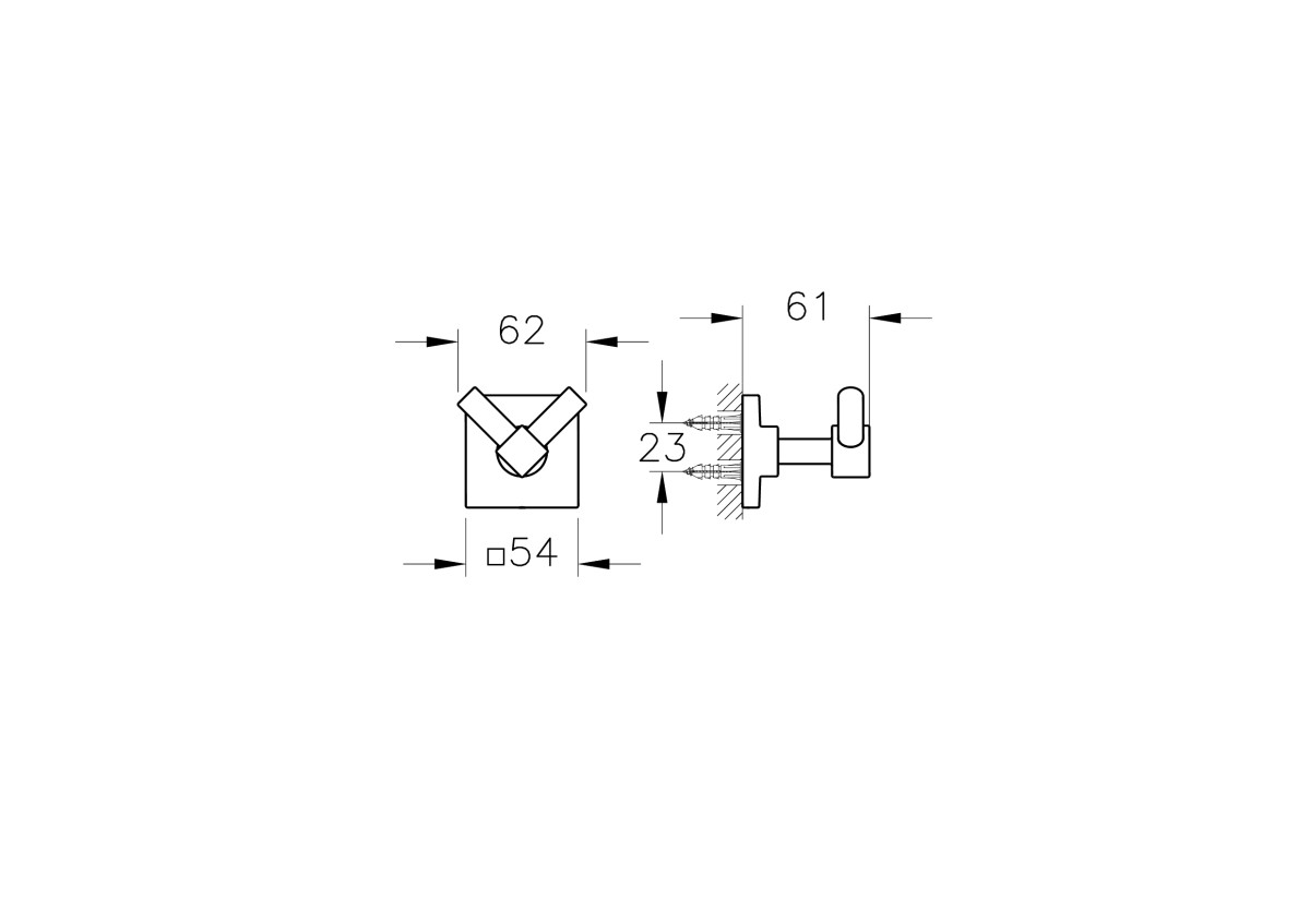 Крючок для одежды VitrA Root (Рут) A4480136 матовый черный нержавеющая сталь