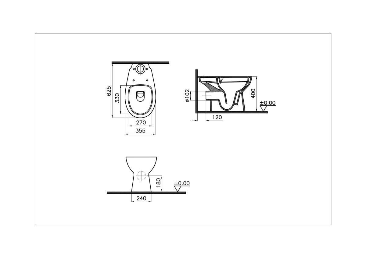 Унитаз-компакт напольный VitrA S10 9864B003-7201, с сиденьем без микролифта, белый, санитарный фарфор, антибактериальное покрытие Hygiene (Хайджн)