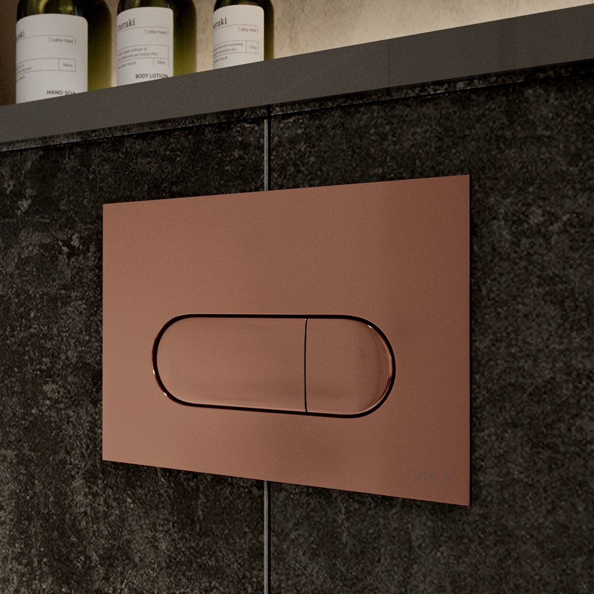 Кнопка смыва для инсталляции VitrA Root Round (Рут Раунд) 740-2240 мягкая медь глянец двойный смыв
