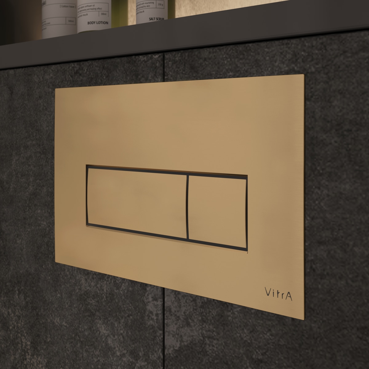 Кнопка смыва для инсталляции VitrA Root Square (Рут Скуэр) 740-2325 брашированное золото двойный смыв