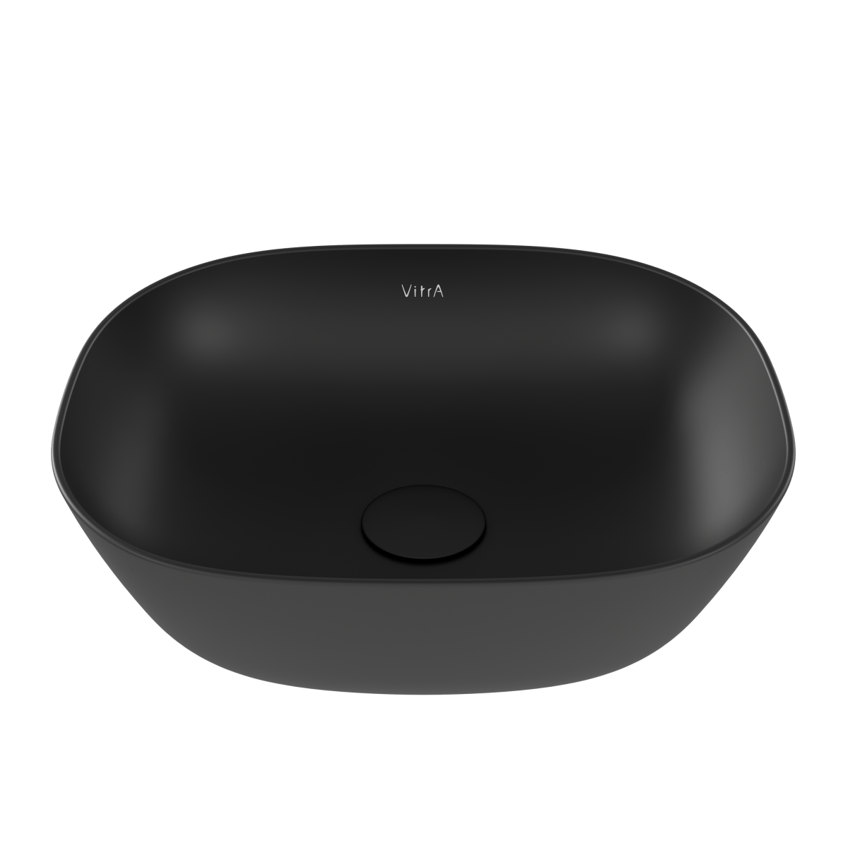 Раковина чаша VitrA Plural (Плюрал) 7810B483-0016 45 x 38 см накладная матовая черная антибактериальное покрытие Hygiene + Clean (Хайджн + Клин)