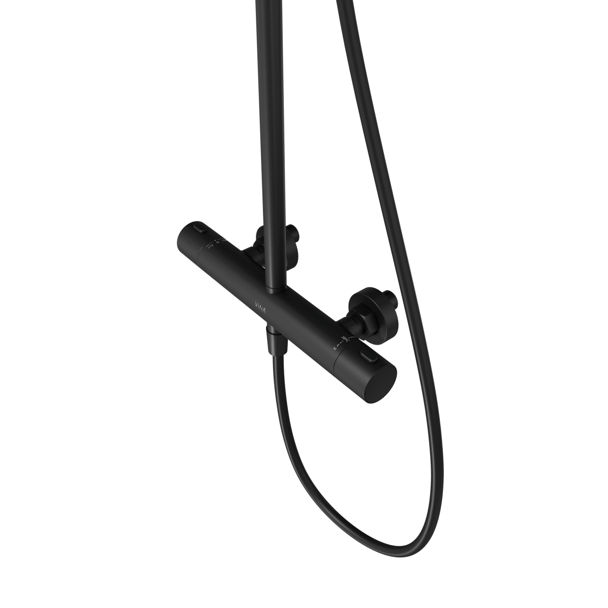 Душевая система VitrA Joy (Джой) A4729836EXP с термостатическим смесителем и ручным душем матовая черная