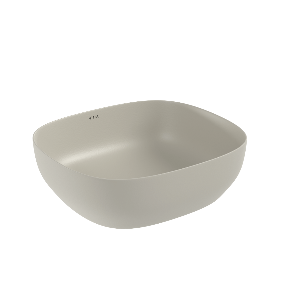 Раковина чаша VitrA Outline Recycled (Аутлайн Ресайклд) 7994B066-0016 48 x 42 см накладная матовая бежевая антибактериальное покрытие Hygiene (Хайджн)
