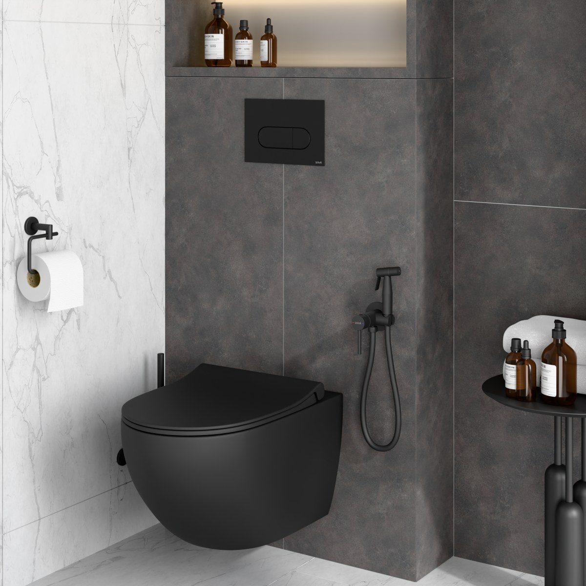 Гигенический душ VitrA A4375136EXP матовый черный латунь