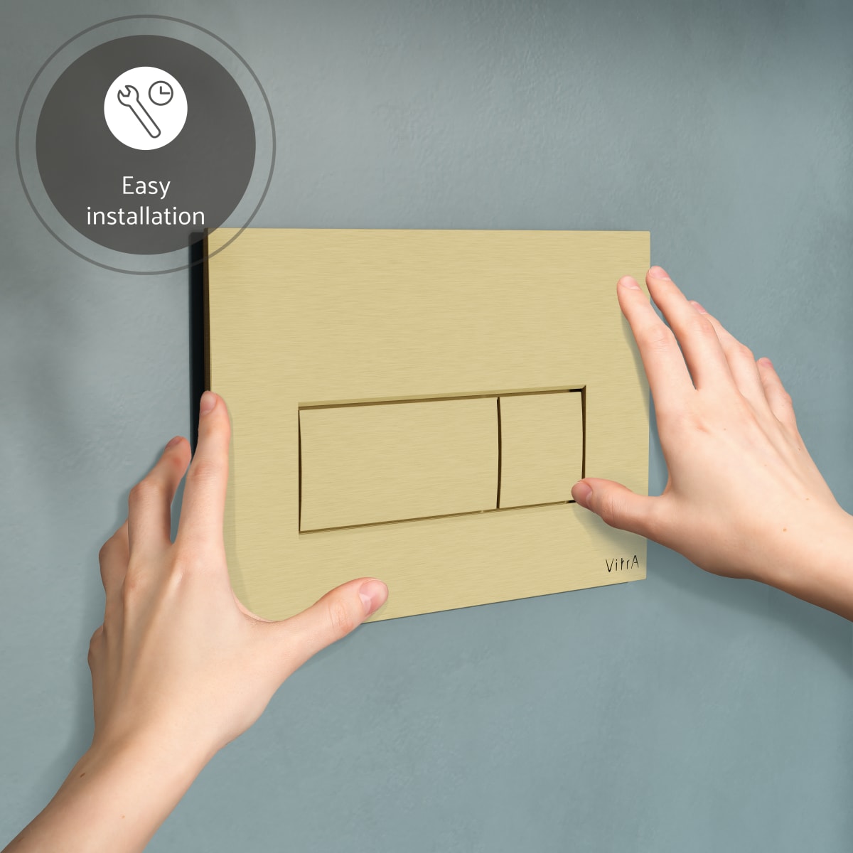 Кнопка смыва для инсталляции VitrA Root Square (Рут Скуэр) 740-2325 брашированное золото двойный смыв