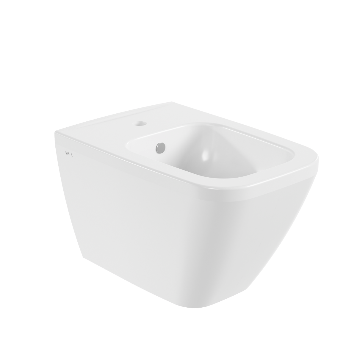 Биде VitrA Integra Square (Интегра Скуэр) 7083B003-0288 подвесное белое с отверстием под смеситель покрытие Hygiene (Хайджн)