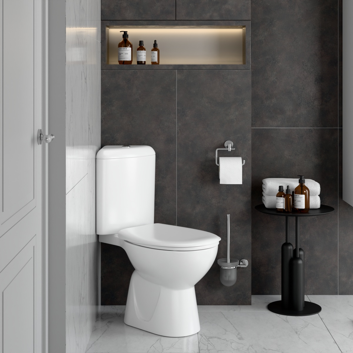 Унитаз-компакт напольный VitrA Arkitekt (Аркитект) 9754B003-7200 угловой с сиденьем без микролифта белый санитарный фарфор