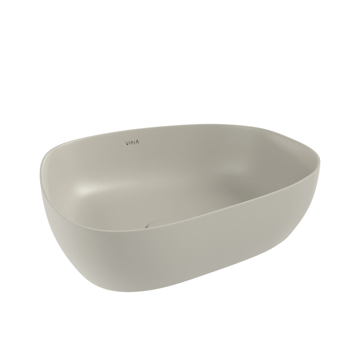 Раковина чаша VitrA Outline Recycled (Аутлайн Ресайклд) 7991B066-0016 57 x 45 см накладная матовая бежевая антибактериальное покрытие Hygiene (Хайджн)
