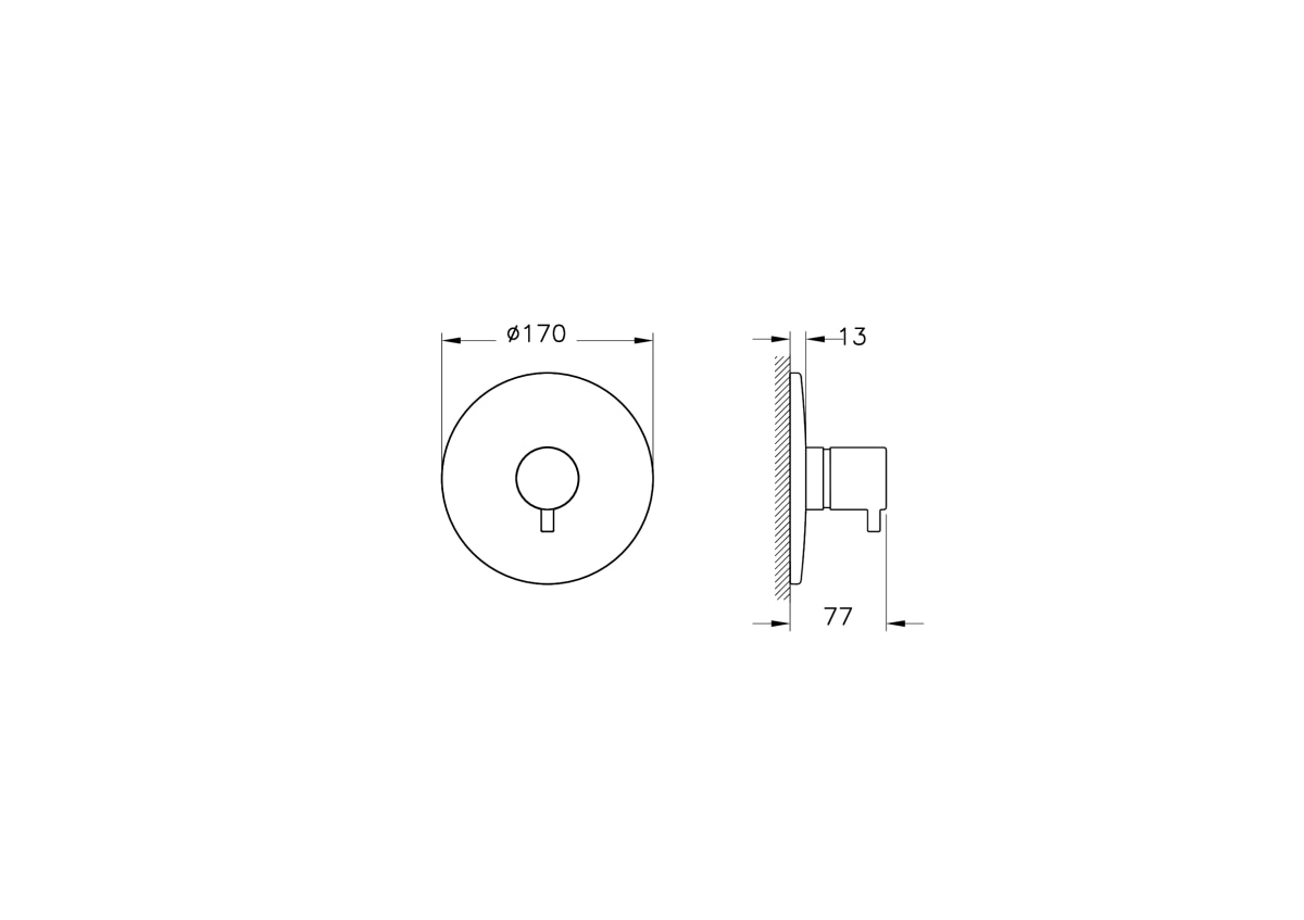 Встраиваемый душевой комплект VitrA Root Round (Рут Раунд) A49307EXP с термостатом хром латунь