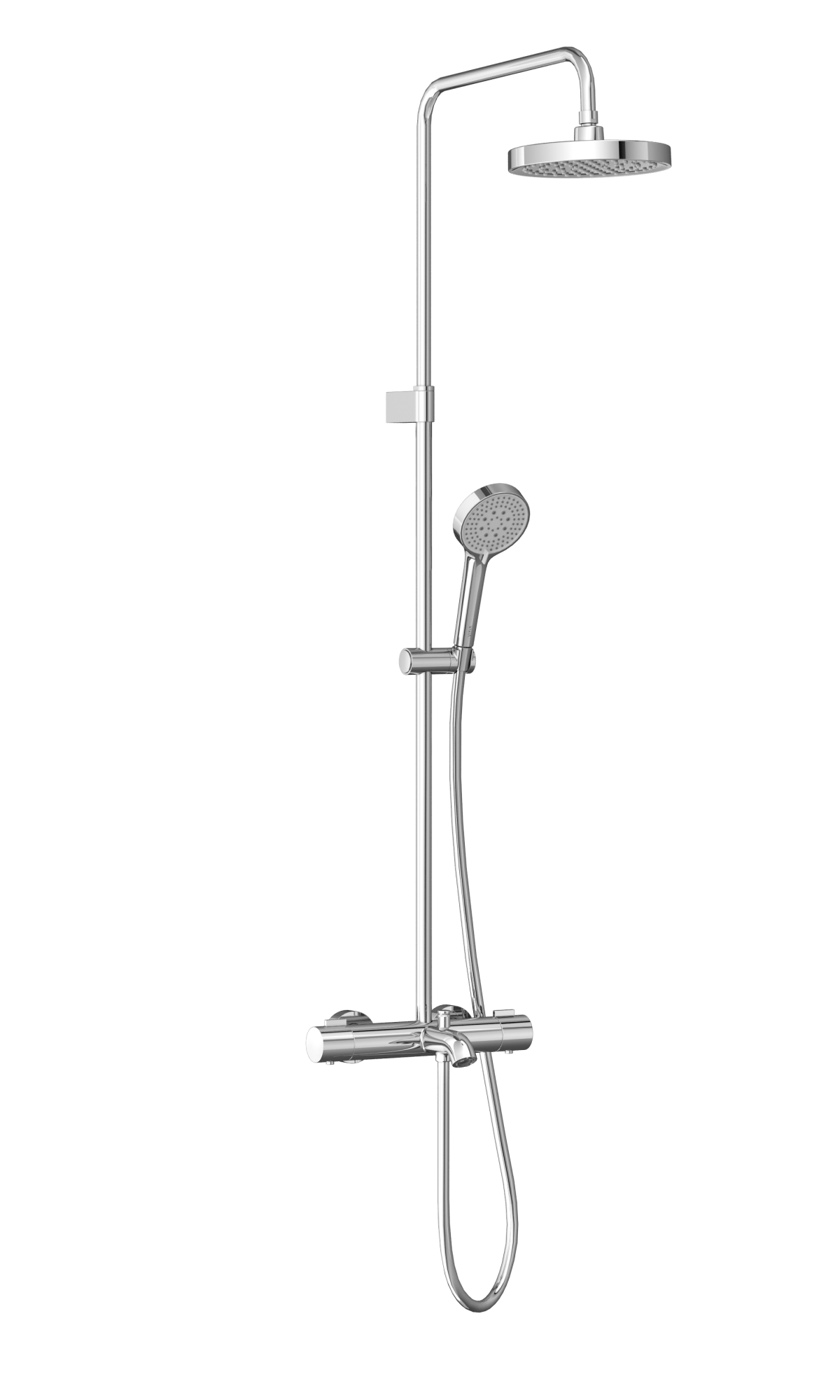 Душевая система VitrA Base Round (Бейс Раунд) A47303EXP с термостатическим смесителем и ручным душем хром латунь