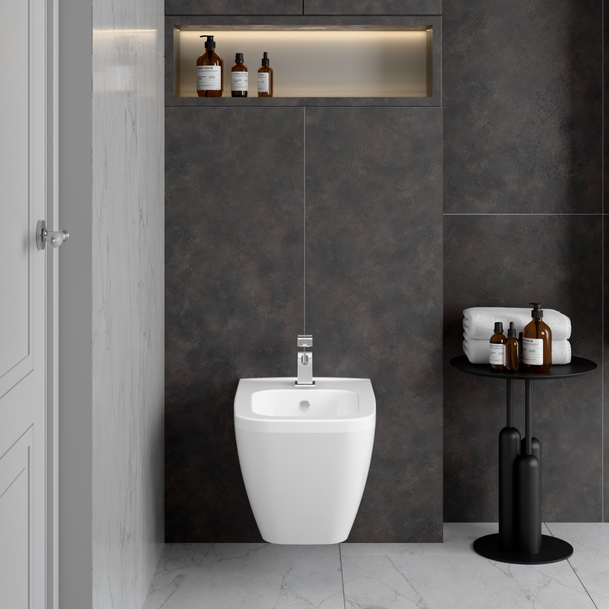 Биде VitrA Integra Square (Интегра Скуэр) 7083B003-0288 подвесное белое с отверстием под смеситель покрытие Hygiene (Хайджн)