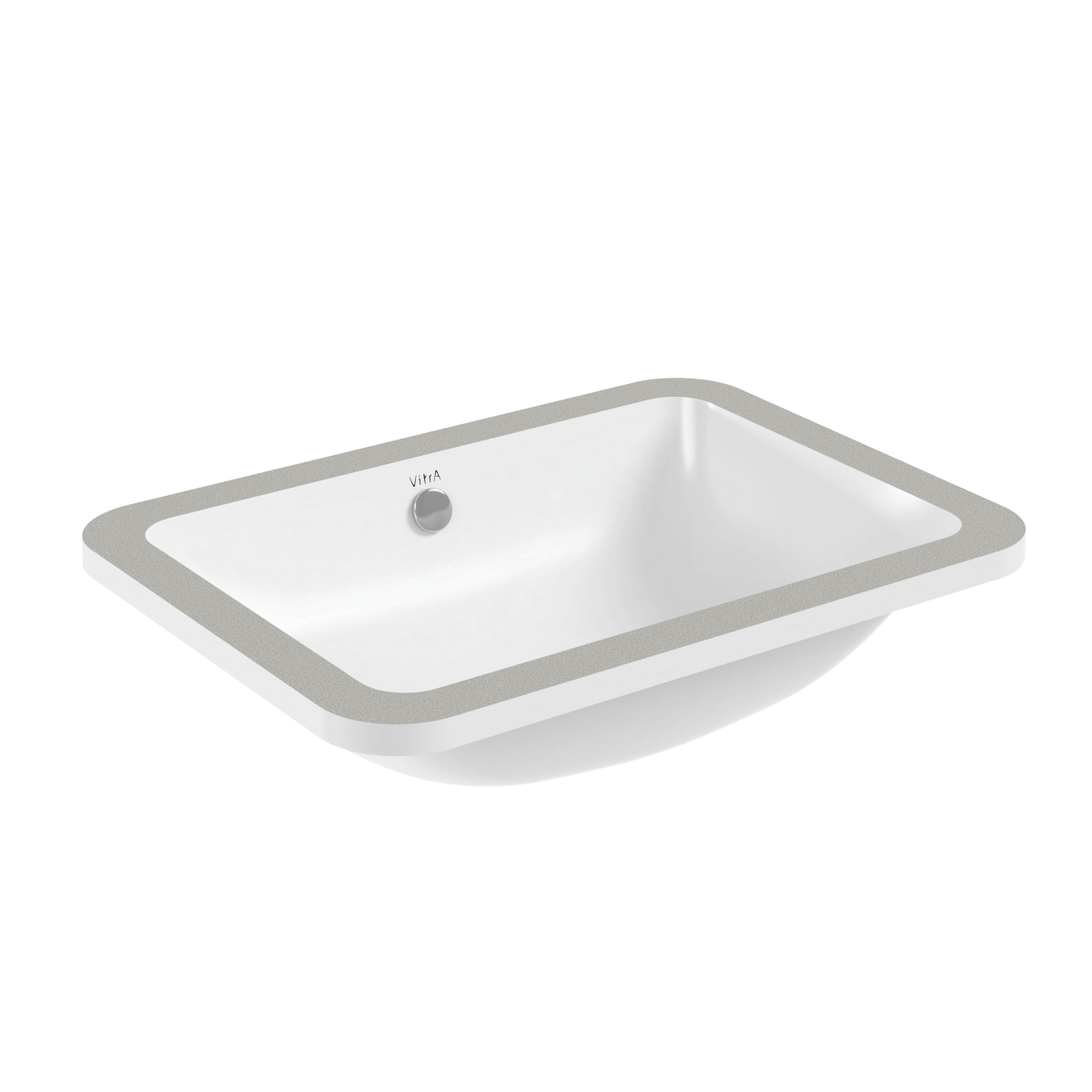 Встраиваемая снизу раковина VitrA S20 5474B003-0618 50 x 37 см прямоугольная белая антибактериальное покрытие Hygiene (Хайджн)