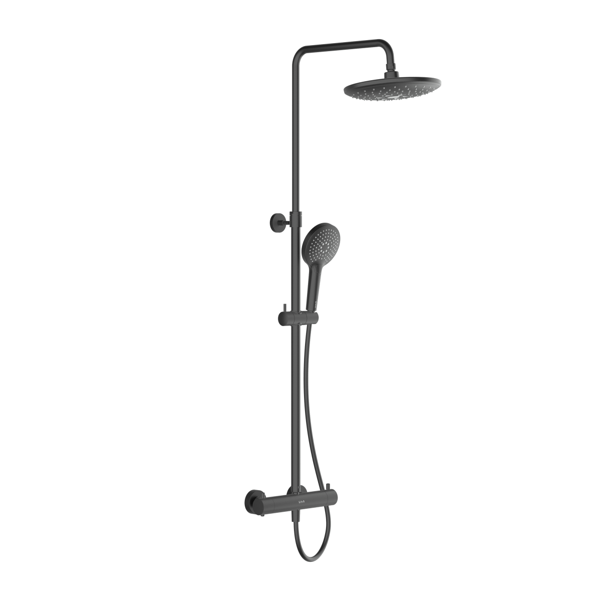 Душевая система VitrA Aquaheat(Аквахит) A4720536EXP, с термостатическим смесителем и ручным душем, матовая черная, латунь
