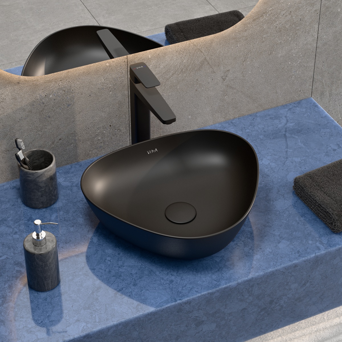 Смеситель для раковины VitrA Root Square (Рут Скуэр) A4273336EXP однорычажный матовый черный латунь