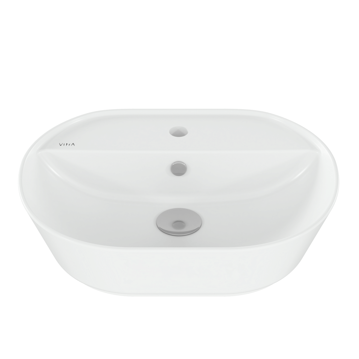 Раковина чаша VitrA Geo (Гео) 7428B003-0001 55 x 43 см накладная белая антибактериальное покрытие Hygiene (Хайджн)