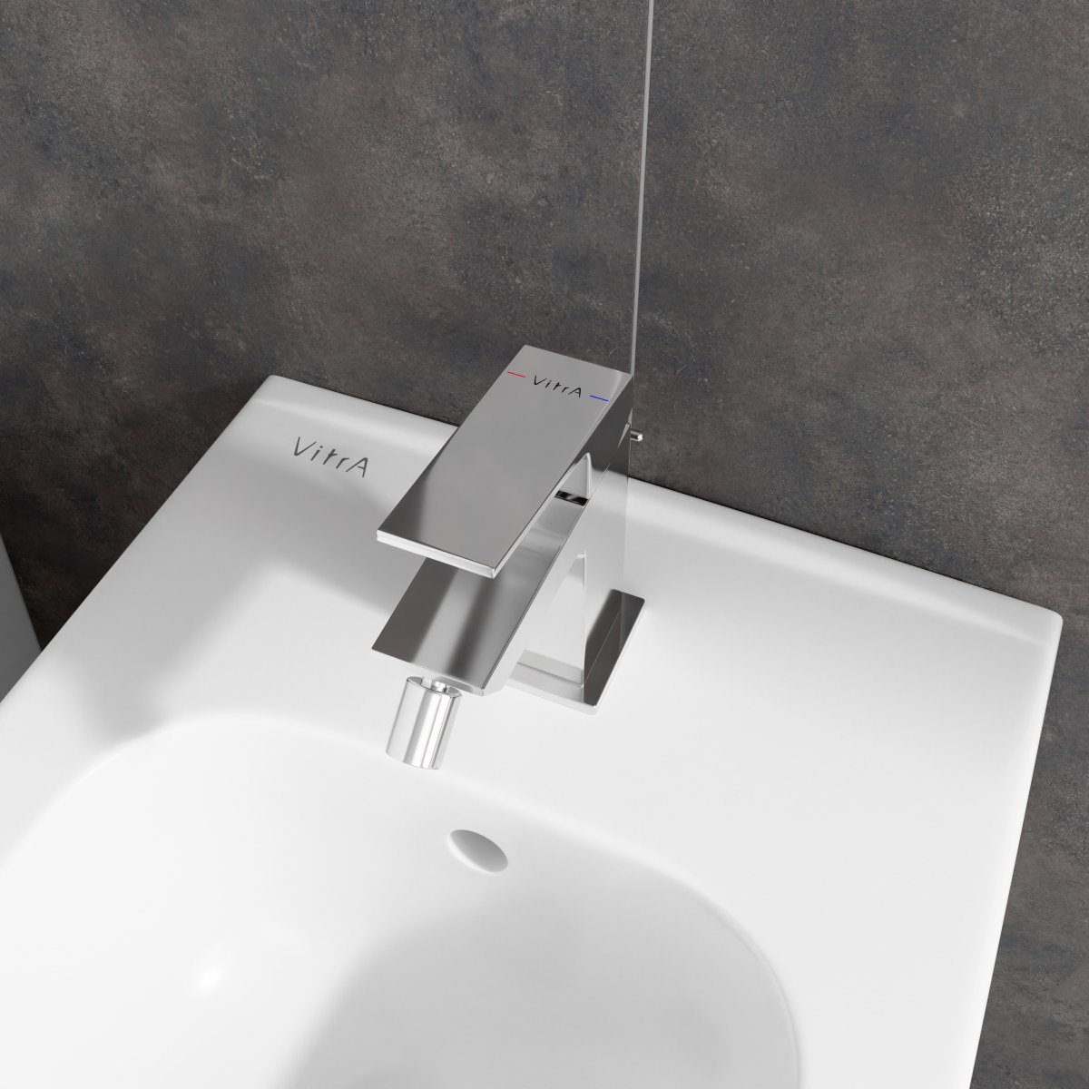 Смеситель для биде VitrA Minimax Square (Минимакс Сквуэр) A43726EXP однорычажный хром латунь