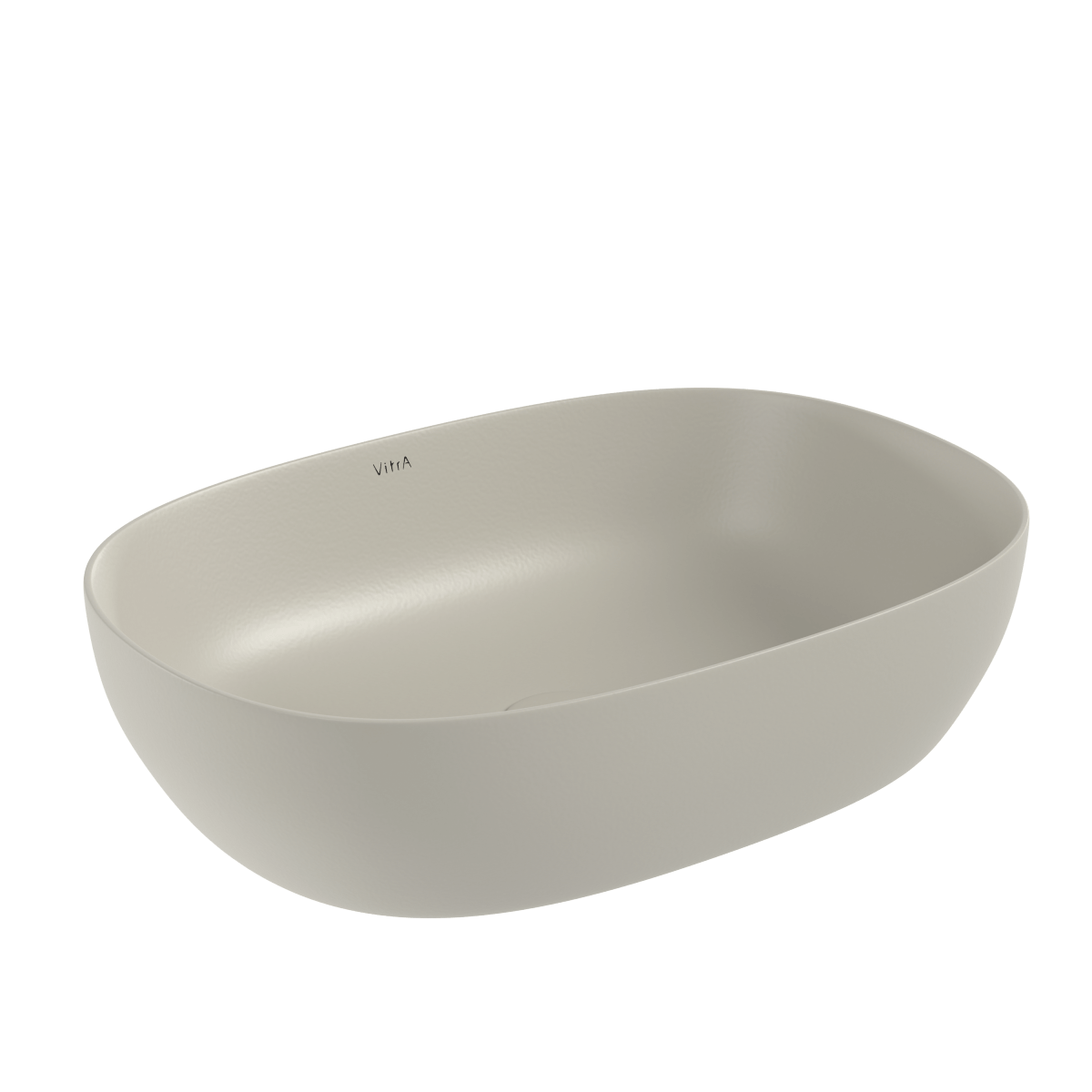 Раковина чаша VitrA Outline Recycled (Аутлайн Ресайклд) 7995B066-0016 60 x 41 см накладная матовая бежевая антибактериальное покрытие Hygiene (Хайджн)