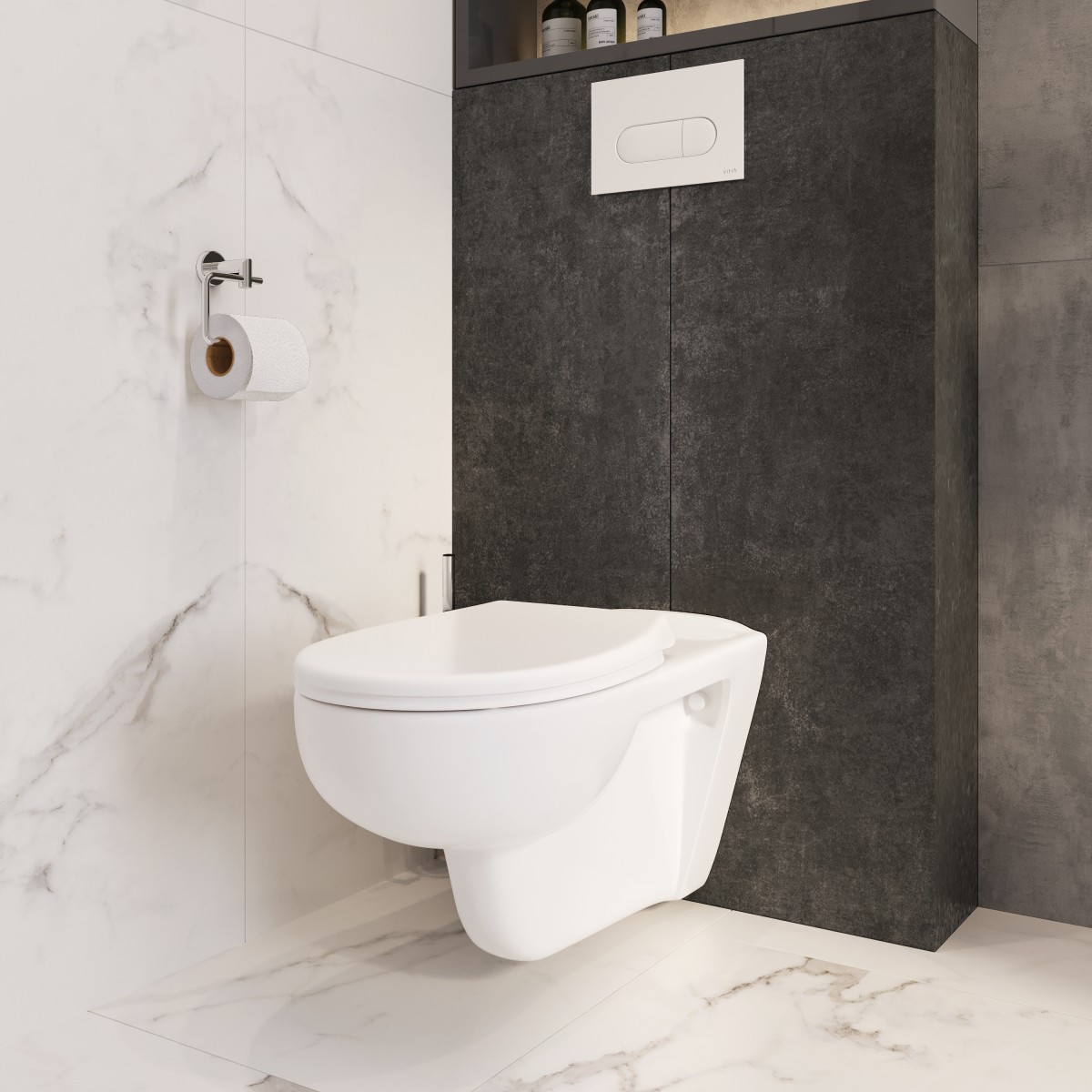 Подвесной унитаз VitrA Conforma (Конформа) 5810B003-6234 безободковый дюропласт белый глянец санитарный фарфор антибактериальное покрытие Hygiene (Хайджн)