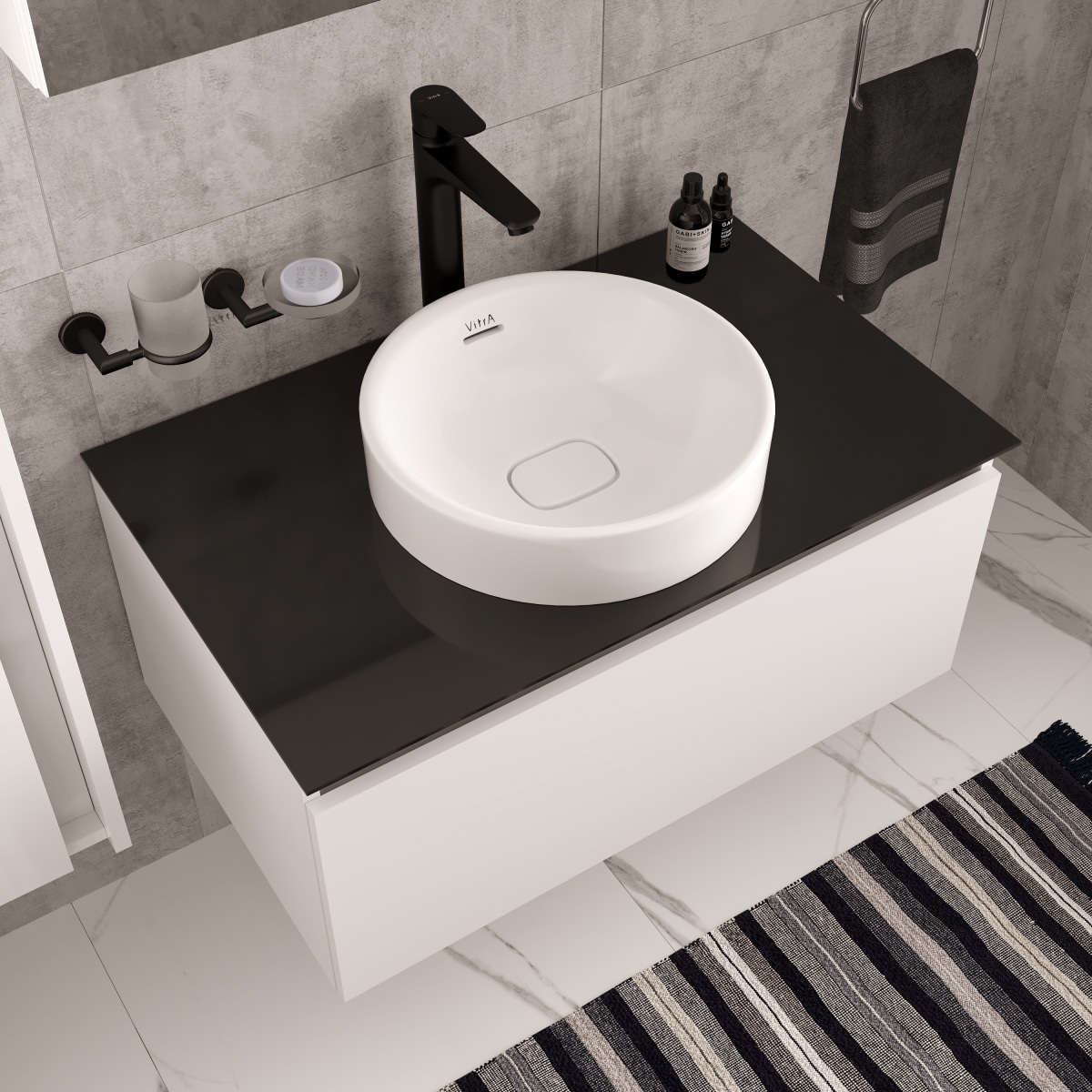 Смеситель для раковины VitrA Flow Soft (Флоу Софт) A4301036EXP однорычажный матовый черный латунь