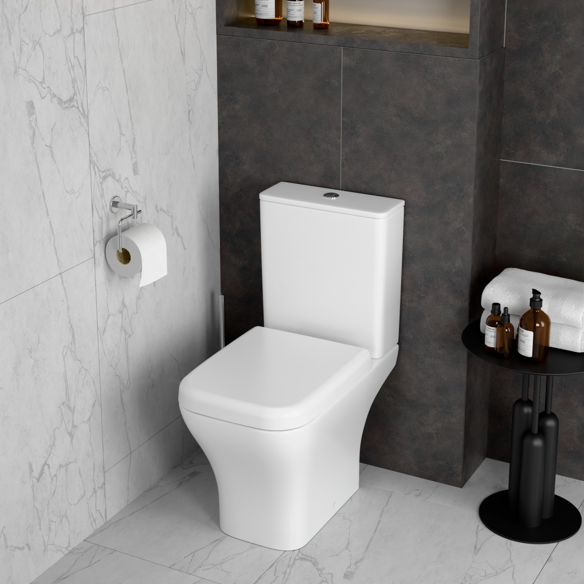 Унитаз-компакт напольный VitrA Polar (Полар) 9843B003-7201 с сиденьем микролифт белый санитарный фарфор антибактериальное покрытие Hygiene (Хайджн)