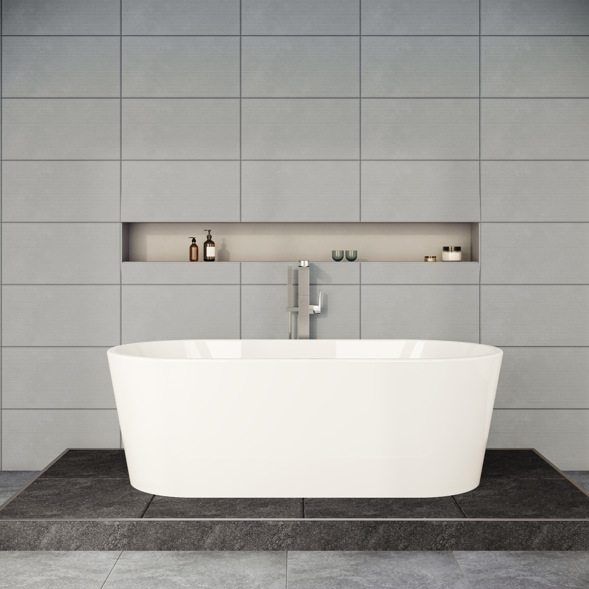 Ванна VitrA Geo (Гео) 65370006000 170 x 80,5 см отдельностоящая акриловая прямоугольная белая