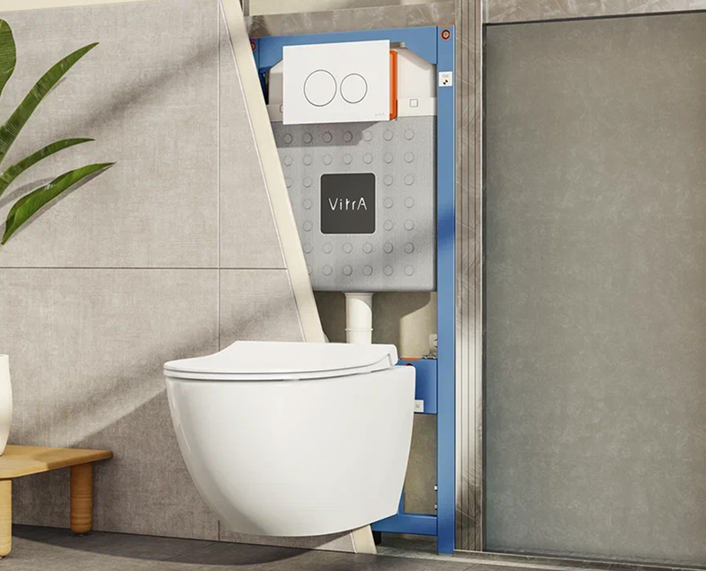 Комплект Vitra Nest QuantumFlush Инсталяция с унитазом и клавишей смыва