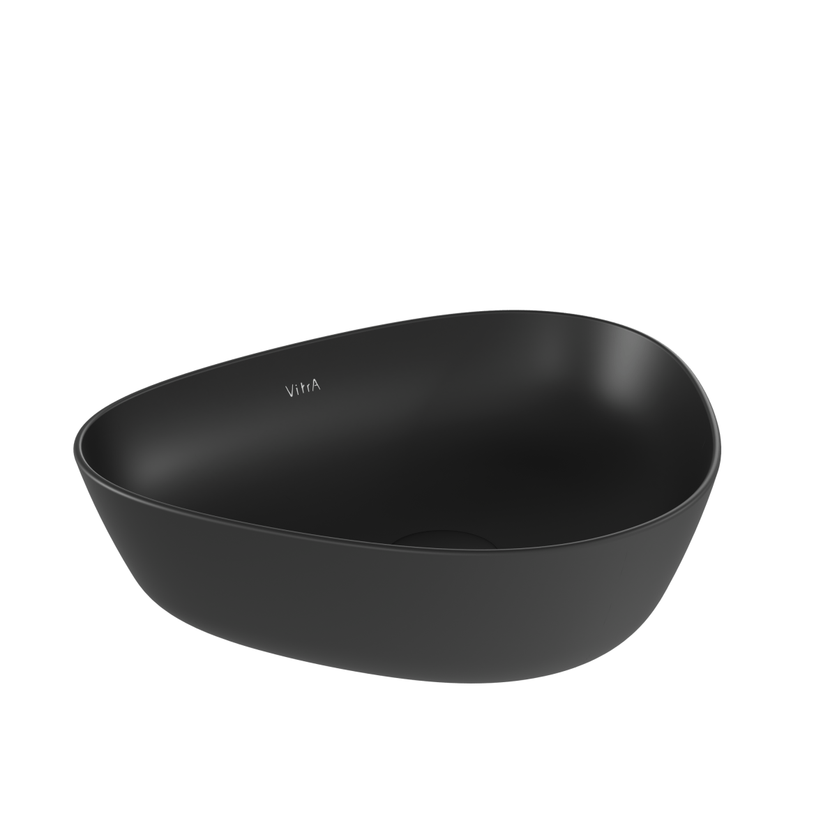 Раковина чаша VitrA Plural (Плюрал) 7812B483-0016 47 x 40 см накладная матовая черная антибактериальное покрытие Hygiene + Clean (Хайджн + Клин)
