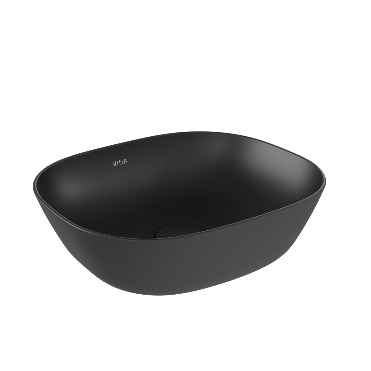 Раковина чаша VitrA Plural (Плюрал) 7810B483-0016 45 x 38 см накладная матовая черная антибактериальное покрытие Hygiene + Clean (Хайджн + Клин)