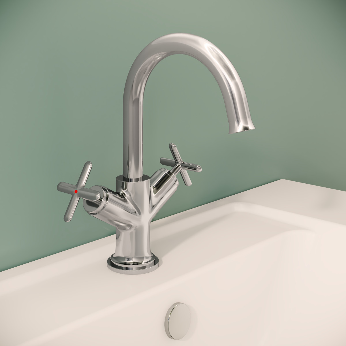 Смеситель для раковины VitrA Origin Classic (Ориджин Классик) A42884 двухрычажный хром латунь