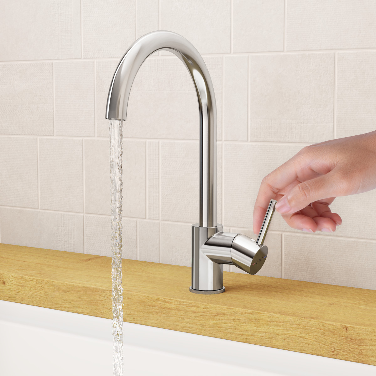 Смеситель для кухни VitrA Minimax S (Минимакс С) A42091EXP с поворотным изливом однорычажный хром латунь